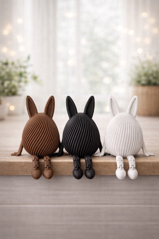 Osterhasenei mit beweglichen Beinen