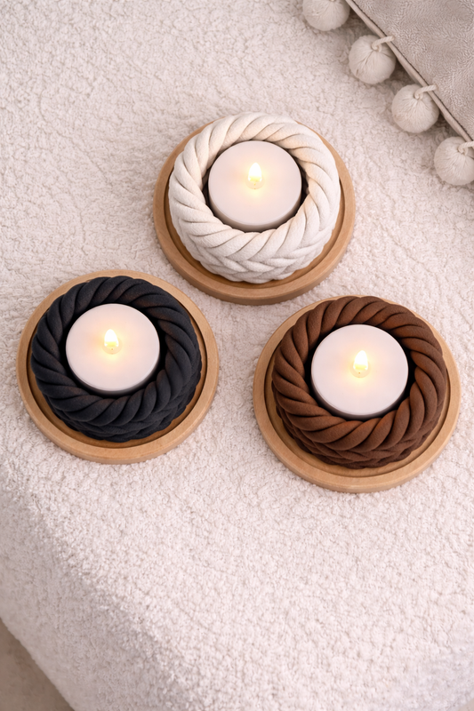 Teelichthalter geflochten