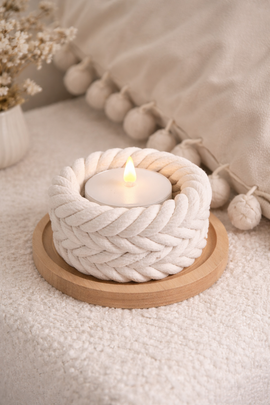 Teelichthalter geflochten