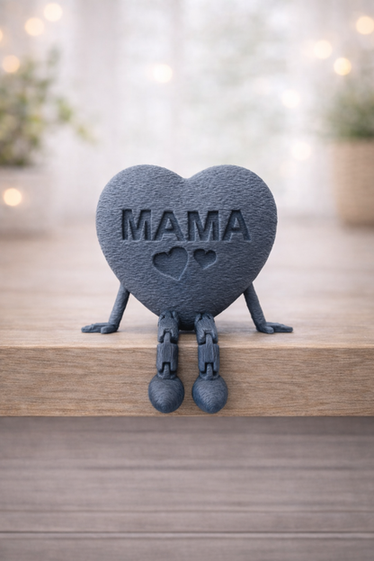 Herz "Mama" mit beweglichen Beinen