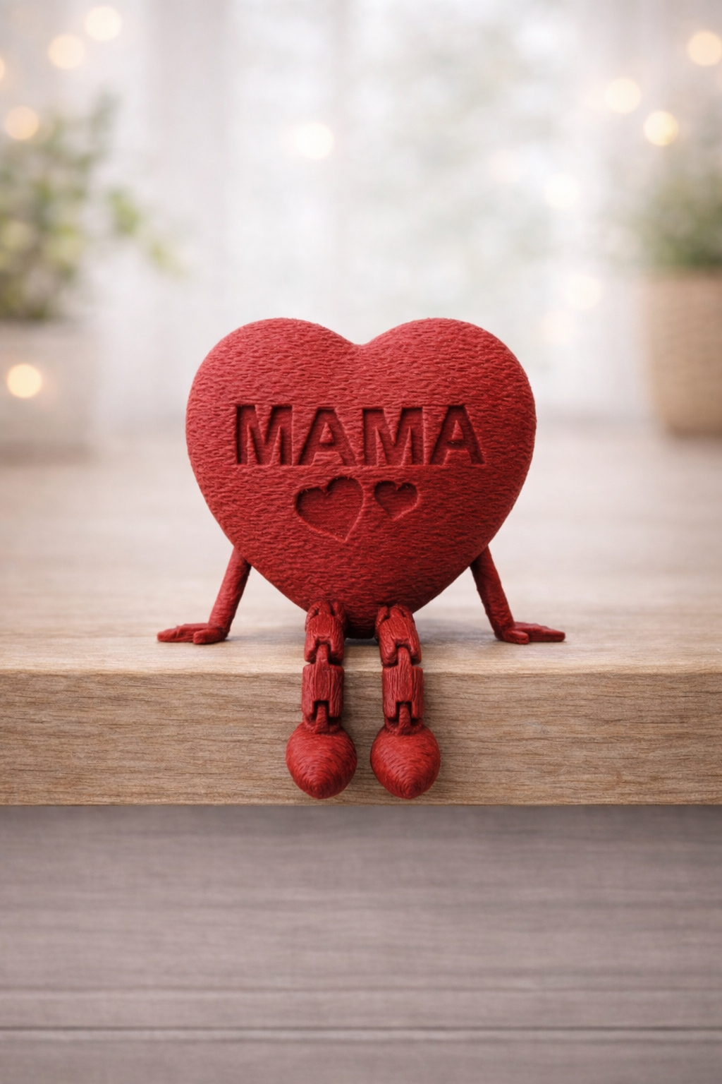 Herz "Mama" mit beweglichen Beinen
