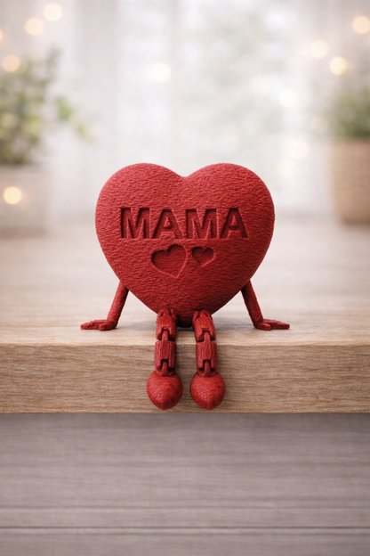 Herz "Mama" mit beweglichen Beinen