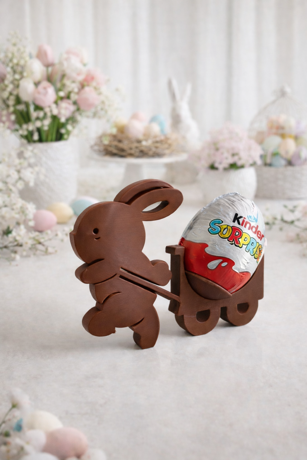 Osterhase mit Schubkarre